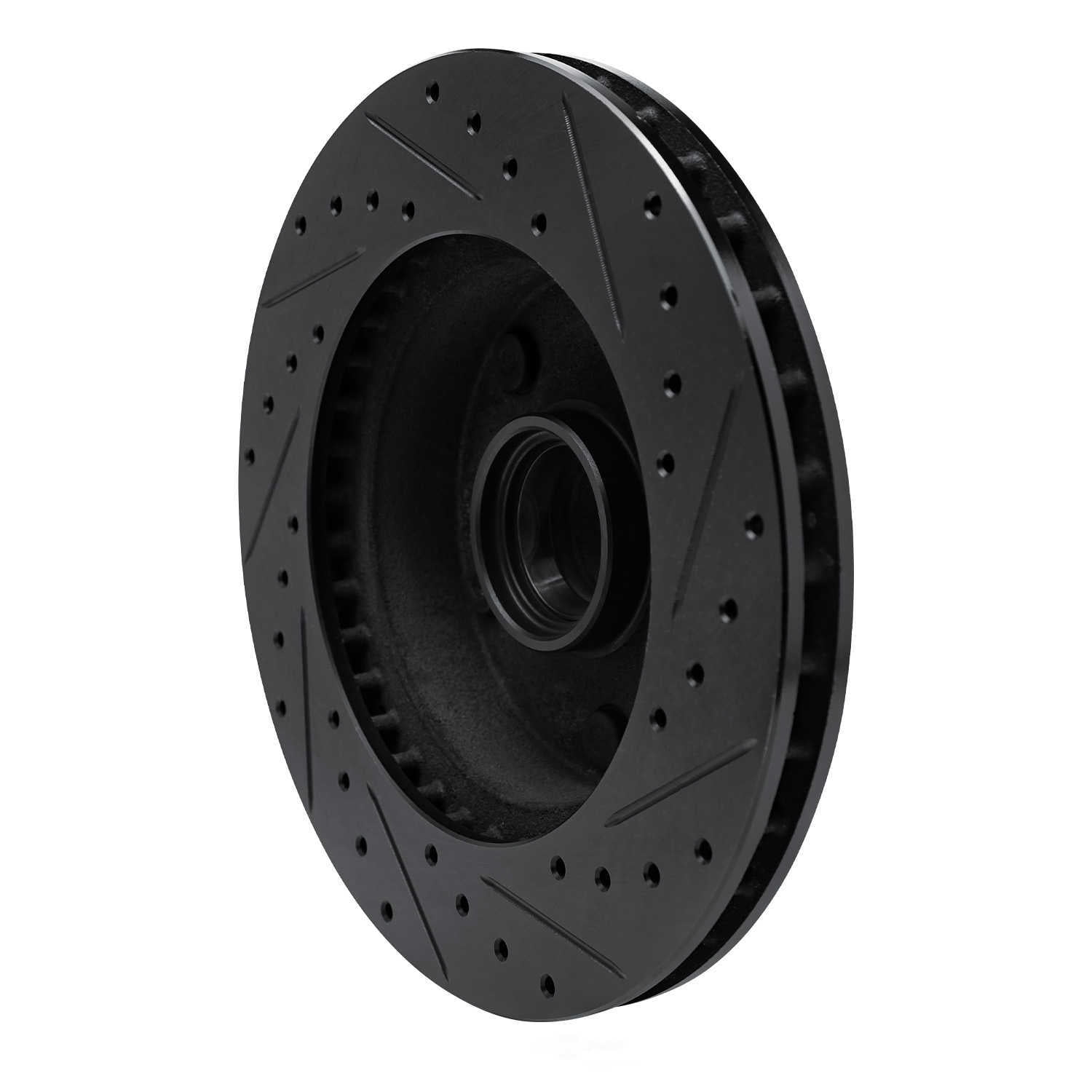 Dynamic Friction Company 633-54129L DFC Brake Rotor - Drilled And Slotted - Black