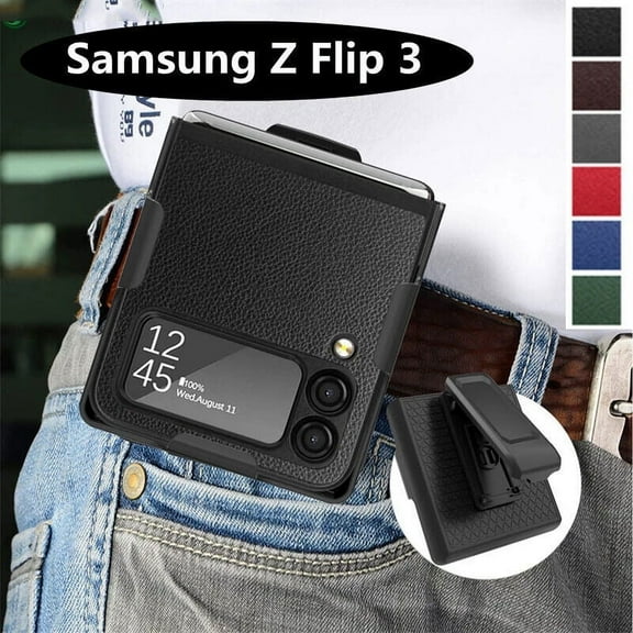 Shockproof Hybrid Leather Belt Clip Case Cover For Samsung Galaxy Z Flip 4 5G