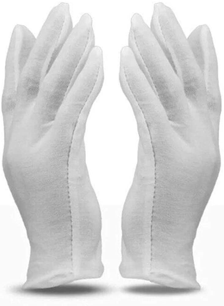 archival white cotton gloves