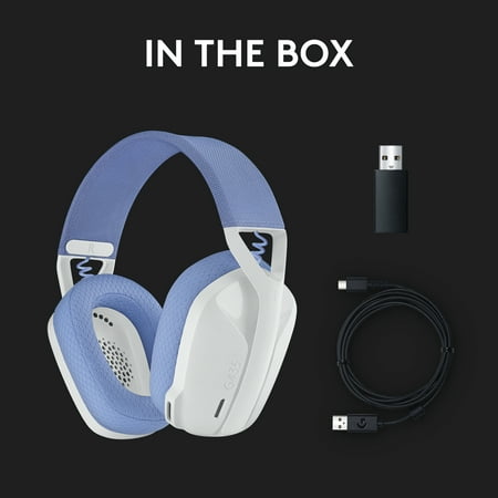 Logitech - G435 Wireless Dolby Atmos Over-the-Ear Gaming Headset for PC, PS4, PS5, Nintendo Switch, Mobile with Built-in Mic - White