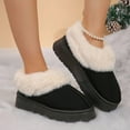 thumbnail image 3 of Women's Suede Ankle Moccasin Boots Waterproof Anti-Slip Thick Sole Indoor Warm Snow Slippers, 3 of 5