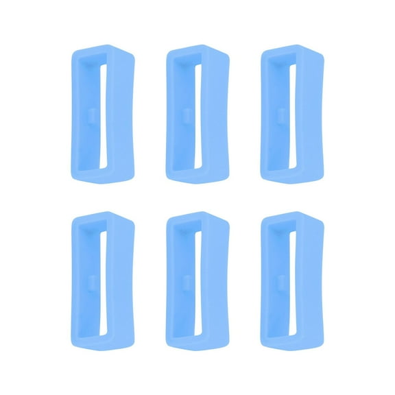 DSRHJI Watch Band Loops,Silicone Watch Strap Holder Loop Watch Strap Keeper Silicone Replacement Watch Band Loop for Smart Sport Watches Rubber Replacement Watch Band Strap Loops 18mm 6PCS Sky Bliue