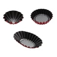 thumbnail image 4 of FUTUREORYY 3 Pcs Moules à Tartelettes Antiadhésifs pour la Cuisson Ronds en Acier Inoxydable Outil de Cuisine pour Utilisateurs à Domicile Noir Rouge, 4 of 6