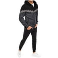 thumbnail image 4 of Men‘s Striped Stitching Zipper Sweatshirt Hooded Jacket Sweater Set, 4 of 6