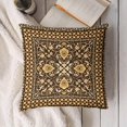 thumbnail image 3 of Vintage Floral Pillow Cover,Rustic Traditional Ethnic Floral Geometric Texture Boho Pillow Covers with Hidden Zipper Set of 2 for Bedroom Living Room Sofa Cushion18 x18, 3 of 6