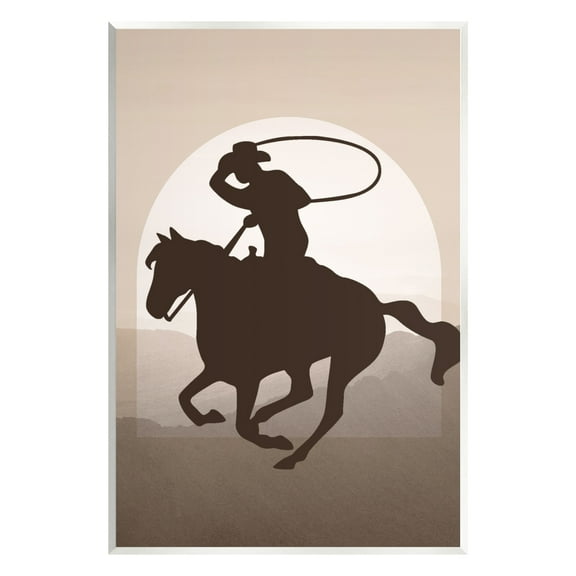 Stupell Industries Cowboy with Lasso Animals & Insects Painting Unframed Art Print Wall Art, 10 x 15