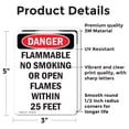 thumbnail image 2 of (2 Pack) Flammable No Smoking Or Open Flames OSHA Danger Sign, 2 of 7