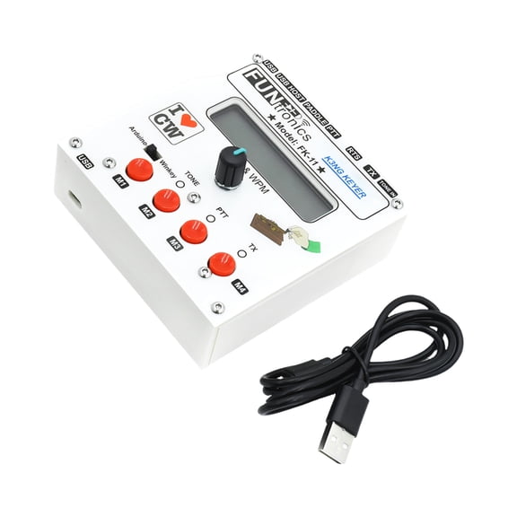 YuYoulan Amateur Radio Keyer Module with Display Screen and Board Room, Knob Controlled Metal Unit for Desktop Station Projects and Daily Desk Use