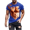 thumbnail image 4 of Camisetas de Manga Larga de los Hombres Casual Muscle Print Graphic Tee, Camiseta de Cuello de Tripulación de Manga Corta para las Vacaciones Diarias, 4 of 9