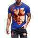thumbnail image 4 of Camisetas de Manga Larga de los Hombres Casual Muscle Print Graphic Tee, Camiseta de Cuello de Tripulación de Manga Corta para las Vacaciones Diarias, 4 of 9
