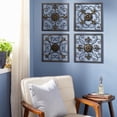 thumbnail image 3 of DecMode Brown Metal Wire Scroll Fleur De Lis Wall Decor with Gold Accents (4 Count), 3 of 17