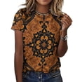 thumbnail image 3 of Paisley T-Shirt O Neck Oversize T-Shirts Short Sleeve Classic Tees Women Summer Graphic Tops, 3 of 5