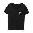 thumbnail image 3 of Camiseta de verano cómoda con cuello redondo para mujer, para senderismo, viajes, compras, trabajo S, 3 of 7