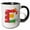 Black/White, variant on 3drose, Unique Design for Letter E, 11oz Two-tone Yellow Mug