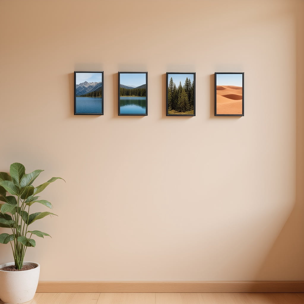 11x17 Picture Frame Set of 4, Black Gallery Wall Poster Frames