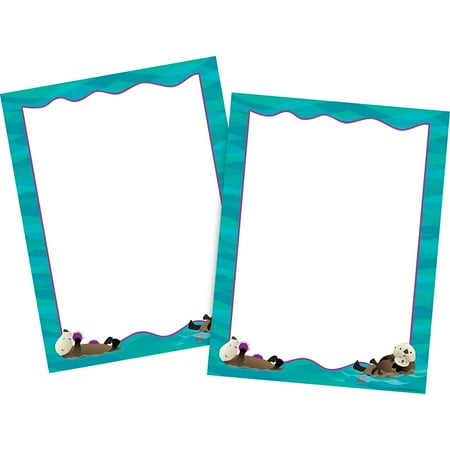 UPC: 0704068038844 | Barker Creek Sea & Sky Otters Computer Paper 8 ½” x 11 100 Sheets/Set (BC3884)