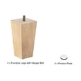 thumbnail image 3 of Uxcell Furniture Legs 4 Inch(100mm) Set of 4 Square Solid Wood Couch Legs, 3 of 5