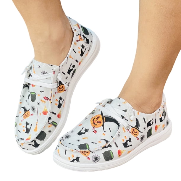 Calabaza Slip On Flats Zapatos Casuales Halloween Antideslizante para Viajes Al Aire Libre