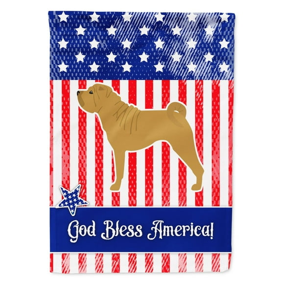 Carolines Treasures BB3352GF USA Patriotic Shar Pei Flag Garden Size  Small multicolor
