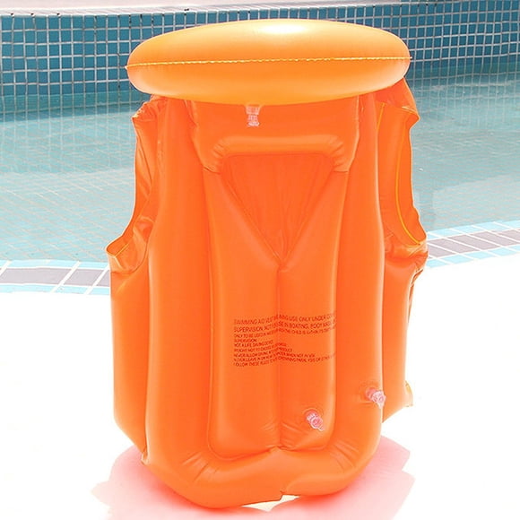 Chaleco de natación,Chaleco de natación inflable para niños,Chaleco de natación de flotabilidad Accesorios de natación,con protección para la cabeza Aprendizaje de natación para L