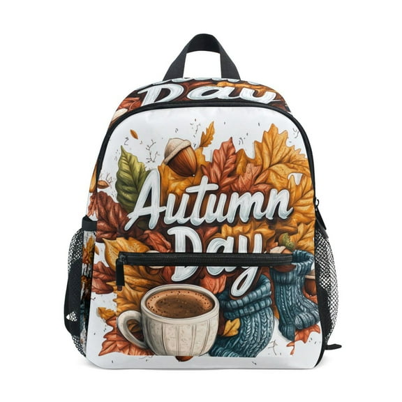 FORMRS School Backpack with Front Zippered Pocket 12" Elementary Student Travel Daypack, Autumn Day Pattern