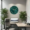 thumbnail image 3 of Teal Glass Wall Clock Battery Operated 20 Inch Large Wall Clocks for Living Room Decor Marble Minimalist Wall Clock Silent, 3 of 4