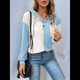 thumbnail image 5 of Sudadera con Capucha para Mujer, Cuello Abotonado, Cordón Ajustable, Sudadera Informal de Larga, Camisetas. Azul XL, 5 of 8