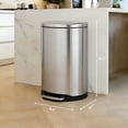 thumbnail image 4 of Innovaze 10.6 Gal./40 Liter Stainless Steel Semi-round Step Garbage Can for Kitchen, Soft Close, Fingerprint Resistant, 4 of 8