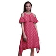 thumbnail image 1 of Bimba Robe à Volants Imprimée Florale Rose pour Femmes Épaules Dénudées - Petite, 1 of 1