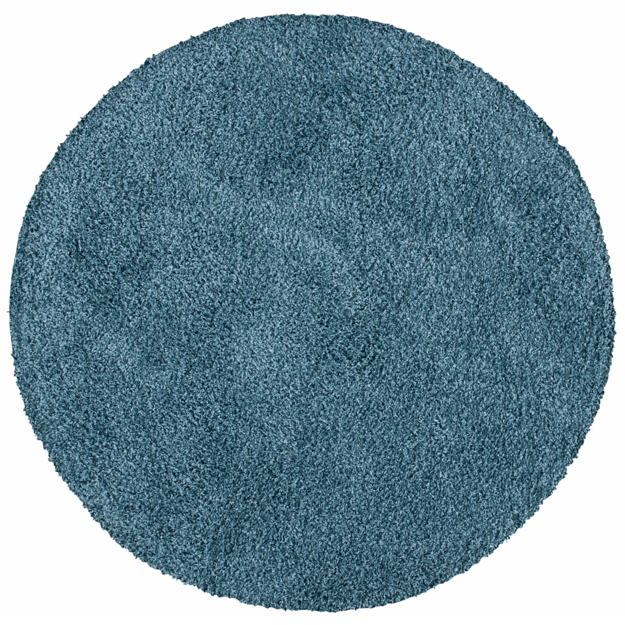 SAFAVIEH Venus Elijah Solid Plush Shag Area Rug, Blue, 6'7" x 6'7" Round