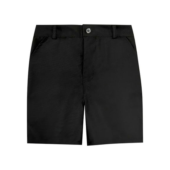 ZACPNCV Youth Boys Golf Shorts Stretch School Uniform Clothes Kids Flat Front Dress Chino Twill Casual Shorts Pockets Black 11-12 Years