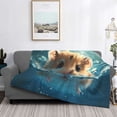 thumbnail image 2 of Yiaed Cute Swimming Guinea Pig Print Blanket Throw Blanket Soft Cozy Flannel Blanket for Home Bed Sofa Couch Chair-80"x60", 2 of 6