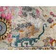 thumbnail image 2 of 6' x 9' Ivory and Pink Traditional Rectangular Area Throw Rug, 2 of 6