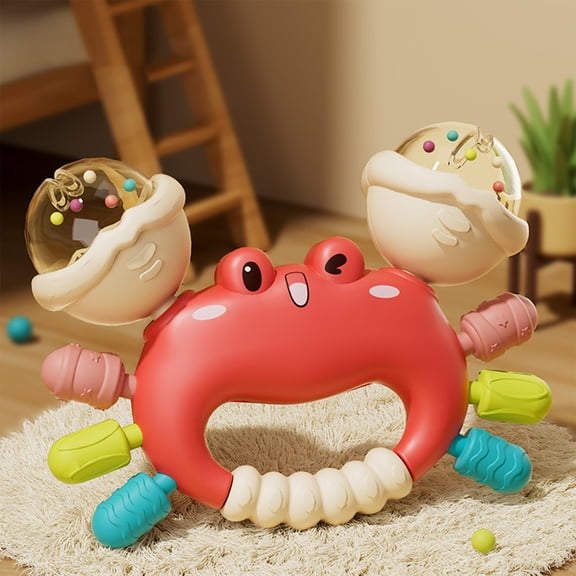 Crab Rattle Toy, Sensory Development Music Toy for Babies, Interactive Grip Toy for Infants, Early Education Toy, Sound and Light Rattle Toy for Kids