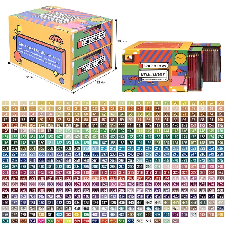 520 Colored Pencils, Rich Pigmented Soft Core Coloring Pencils