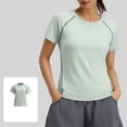 thumbnail image 2 of Guluxicc Women Workout Tops Short Sleeve Seamless Athletic Shirts Yoga Gym Sports Breathable Tees, 2 of 6