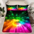 thumbnail image 2 of Erosebridal Futuristic Cubes Sheet Set Twin,Geometric Plaid Bedding Sets Twin Size,Grid Checkerd Twin Sheet Sets,Super Cozy Gradient Bedroom Decoration,3pcs, 2 of 7