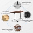 thumbnail image 4 of 6pcs Folding Conference Table with Wheels,47.2in Training Meeting Table with Flip-Top & Strong Metal Frame,Trapezoid Design for Classrooms & School Office Spaces(Walnut), 4 of 8
