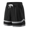 thumbnail image 5 of Men Shorts Casual Knee Length Men's Running Athletic Shorts, Color Black Elastic Waist Drawstring Shorts, Loose Casual Outdoor Hiking Short Pants Black 4XL, 5 of 7