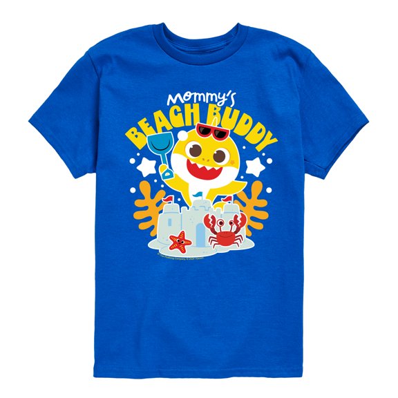 Baby Shark - Mommy's Beach Buddy Boys' Short Sleeve Graphic T-Shirt