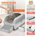 thumbnail image 6 of KFFKFF Feline Litter Container, Depth of 6 inches, Oversized Stainless Steel Feline Litter Container with Shovel, Broad Sieve-like Base & Tall Edges, Sealed Smell-Resistant Simple-to-Sanitize, 6 of 9