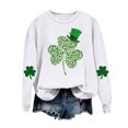 thumbnail image 4 of Besolor Chandail en Molleton pour Femmes St Patricks Day Trèfle Imprimé Manches Longues Pull Décontracté Col Rond Graphique, 4 of 5