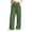 Green, variant on Horkkom Linen Pants Women Summer Elastic Waist Wide Leg Pants Casual Vacation Loose Pants with Pockets XXL