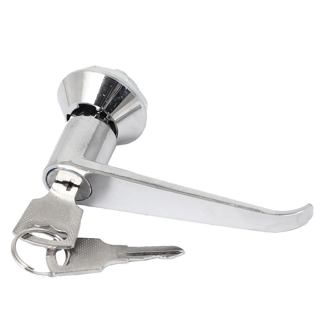 Door 3.5" Length Shaft L Shaped Handle Metal Keyed Lock Silver