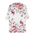 thumbnail image 5 of Joau Women's Chiffon Kimono Cardigan Floral Print Puff Sleeve Lightweight Draped Open Front Summer Beach Cover Up Casual Blouse Tops, 5 of 5