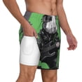 thumbnail image 3 of Picia Rock Guitar Guinea Pig pattern Mens Swim Trunks with Compression Liner Stretch Beach Shorts Quick Dry with Zipper Pockets No-Chafing Board Shorts-Medium, 3 of 9