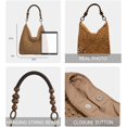 thumbnail image 6 of JKCCZLL Womens Summer Straw Woven Beach Bag Large Bohemian Handmade Crochet Shoulder Tote Purse Vacation Handbag,Brown,go out, 6 of 9