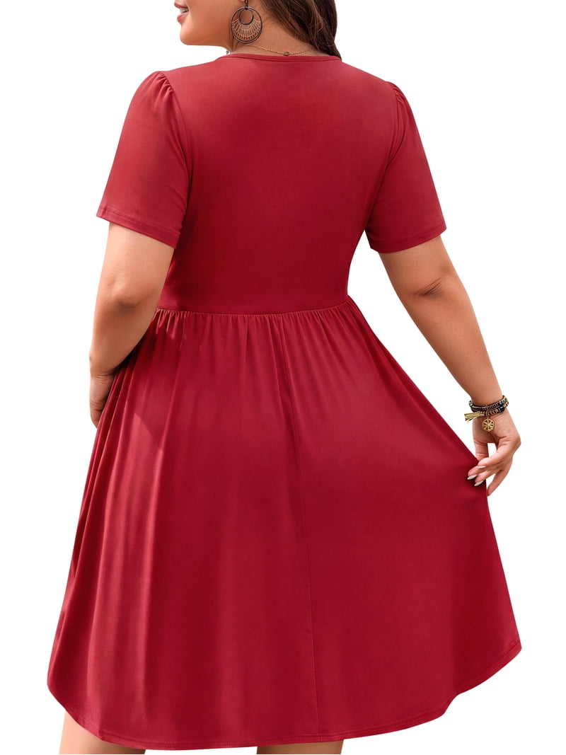 plus size short a line dresses Kiyonna 17243201 PLus Size Short Floral Print Cocktail Dress