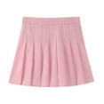 thumbnail image 3 of Ladies' High Waist Student Skirt - Nylon/Spandex Mini Skirt for Casual/School - XS-XXL Sizes with Elastic Waist, 3 of 3