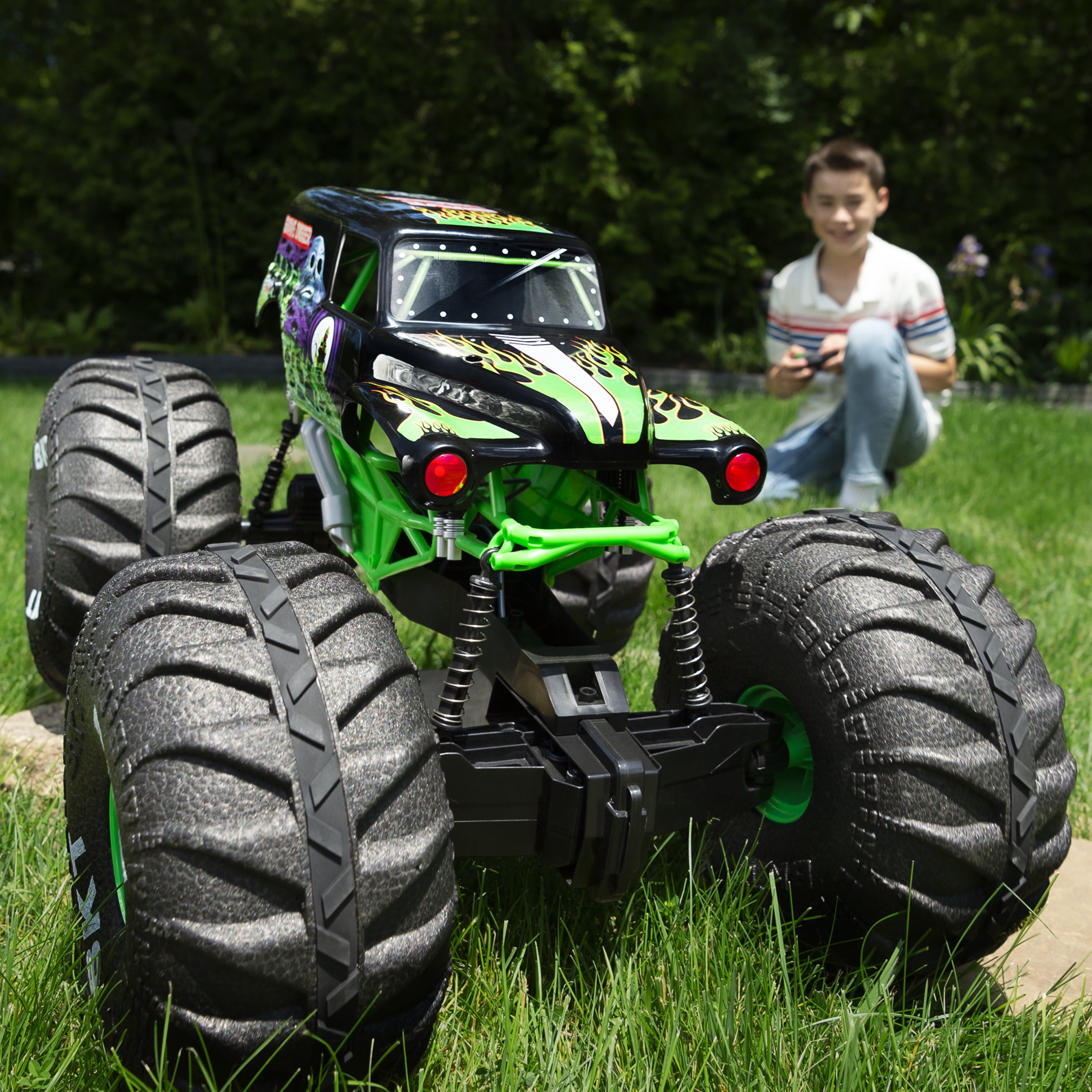  Monster Jam, camión monstruo oficial Mega Grave Digger  todoterreno con control remoto con luces, escala 1: 6 : Deportes y  Actividades al Aire Libre